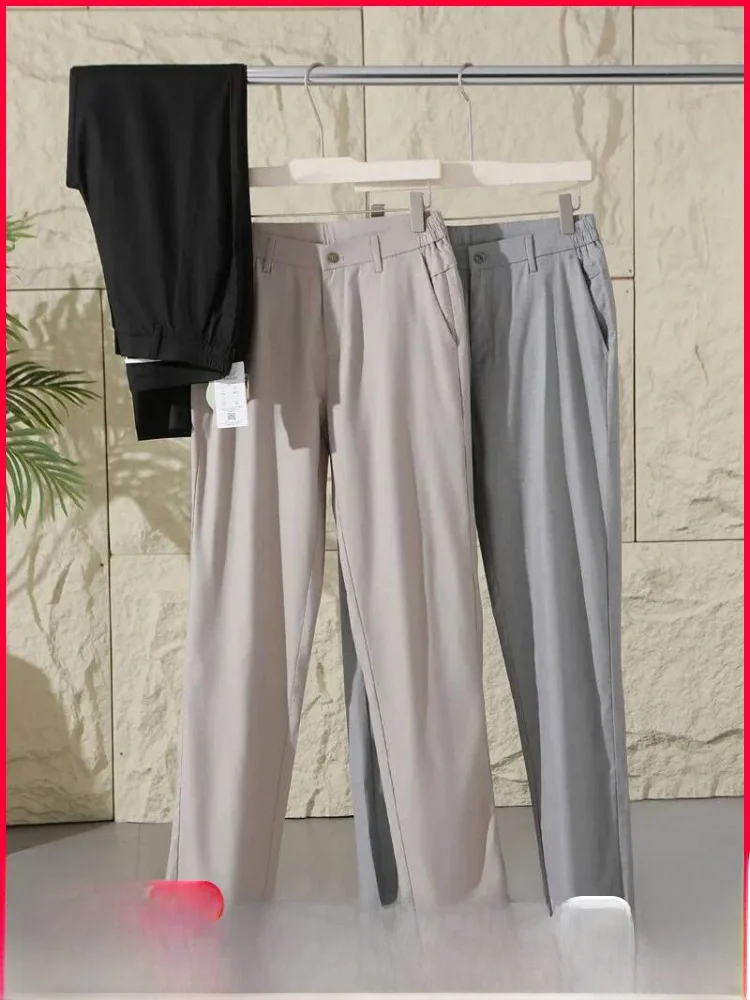 

Comfortable Breathable Men's Casual Pants Lightweight Business Series Spring Summer Commuter Versatile Skin-friendly Linen Blend