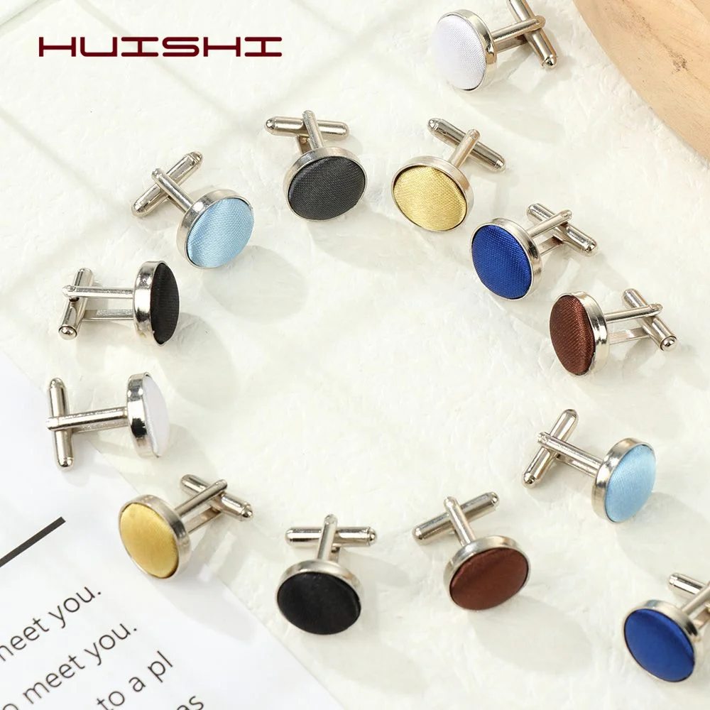 Fashion Round Cufflinks Solid Color Cuff Button for Male Gentleman Business Shirt Wedding Party Mens Cufflink Accessories Gifts