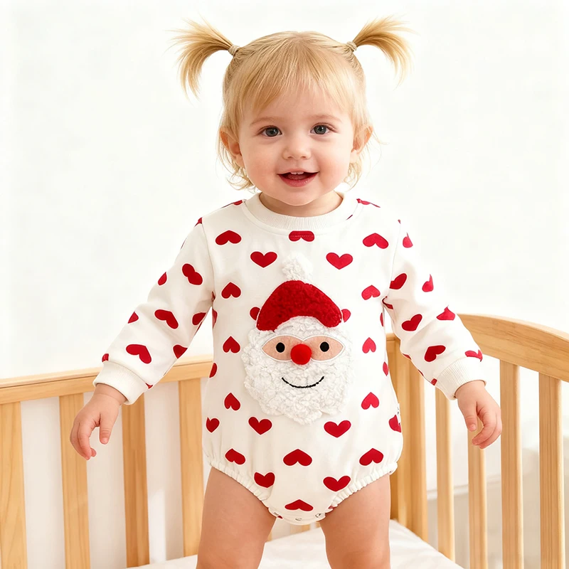 Weihnachten Baby Jungen Mädchen Strampler Herbst Winter Santa Kleinkind Sweatshirt Strampler Mit Weihnachten Baum Kleidung Neugeborenen Verdicken Kleidung