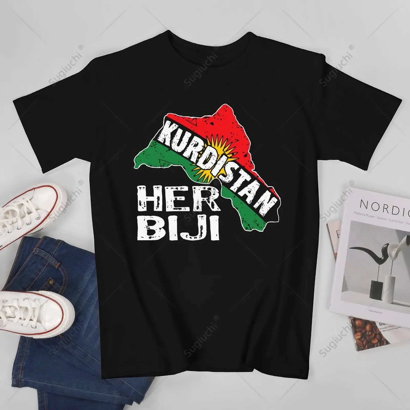 Unisex Men Kurden Kurdistan Newroz Kurdi Flag Her Biji Kurdistan Tshirt Tees T Shirts Women Boys 100% Cotton T-Shirt