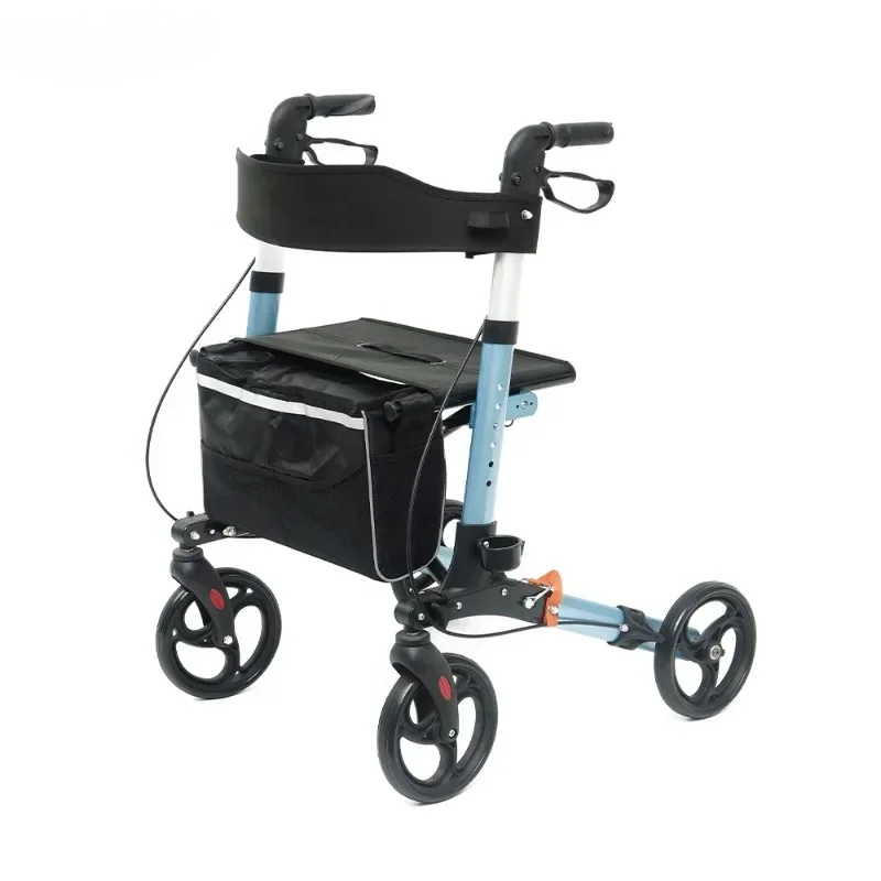 Aluminum Lightweight for Disable Adult Elderly Mobility Outdoor Walking Aids Folding Rollator Walker With Seat