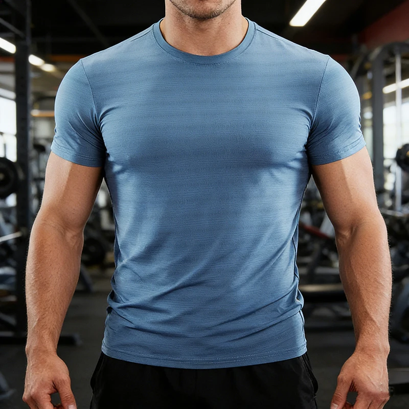

Мужская футболка для спортзала, летняя быстросохнущая футболка для тренировок, дышащая легкая спортивная футболка для фитнеса, топ для бега и тренировок