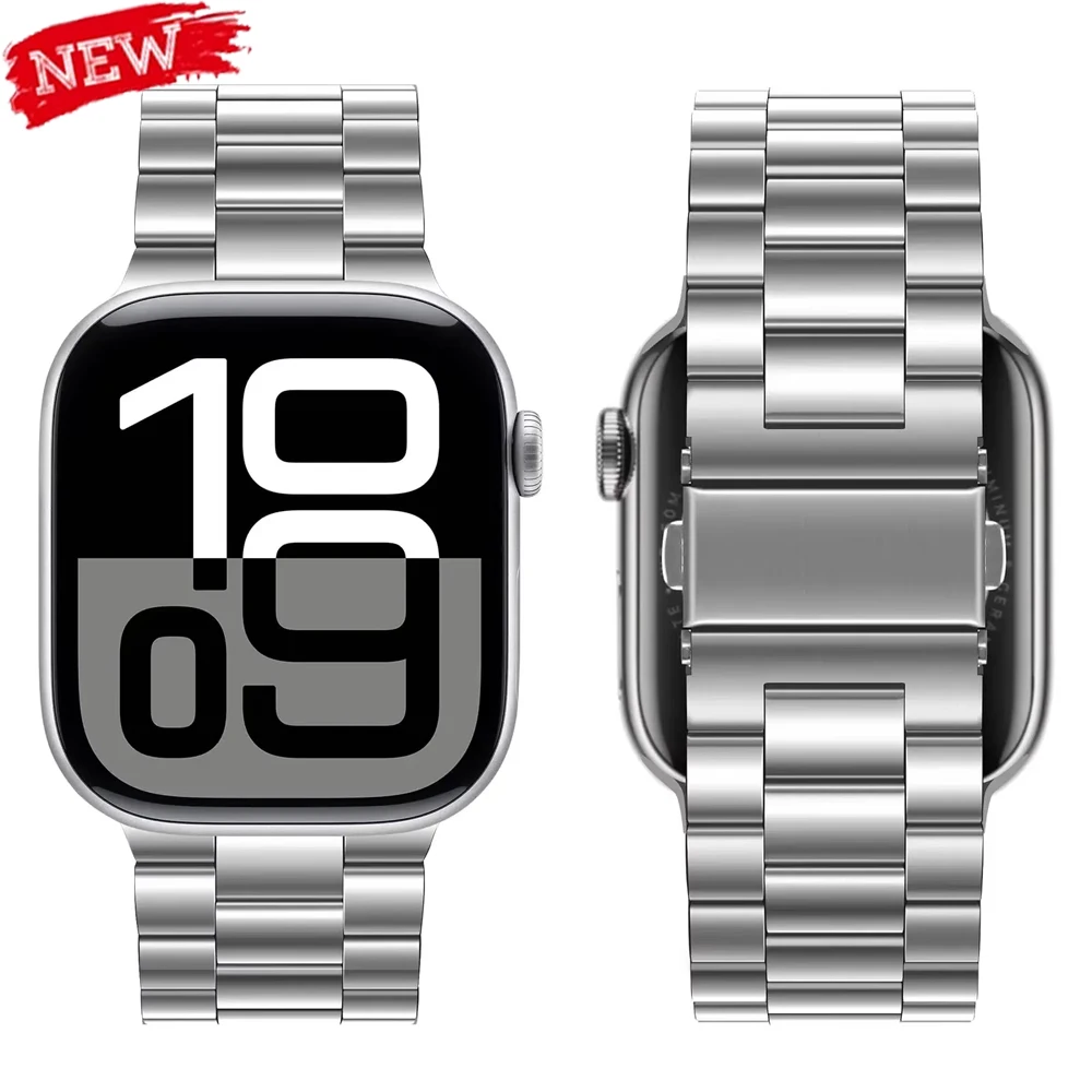 

Ремешок из нержавеющей стали для Apple Watch Ultra 3/2, 46 мм, 49 мм, 40 мм, 44 мм, 42 мм, 41 мм, 45 мм, браслет для IWatch Series 11, 10, 9, 8, 7, SE, 6