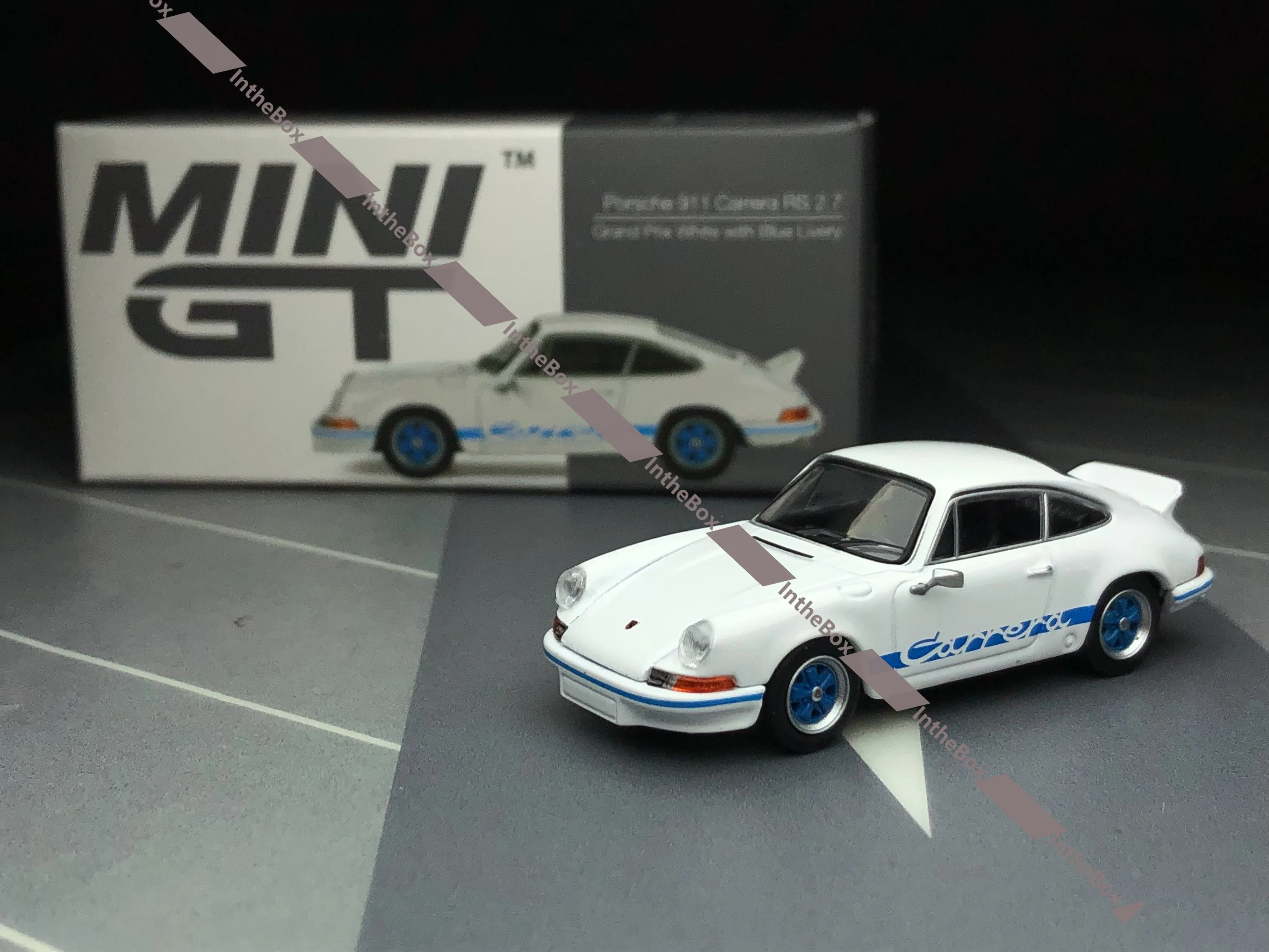 

Mini GT #715 911 Carrera RS 2.7 Grand Prix White with Blue 1/64 Diecast Model Car Collection Limited Edition Hobby Toys