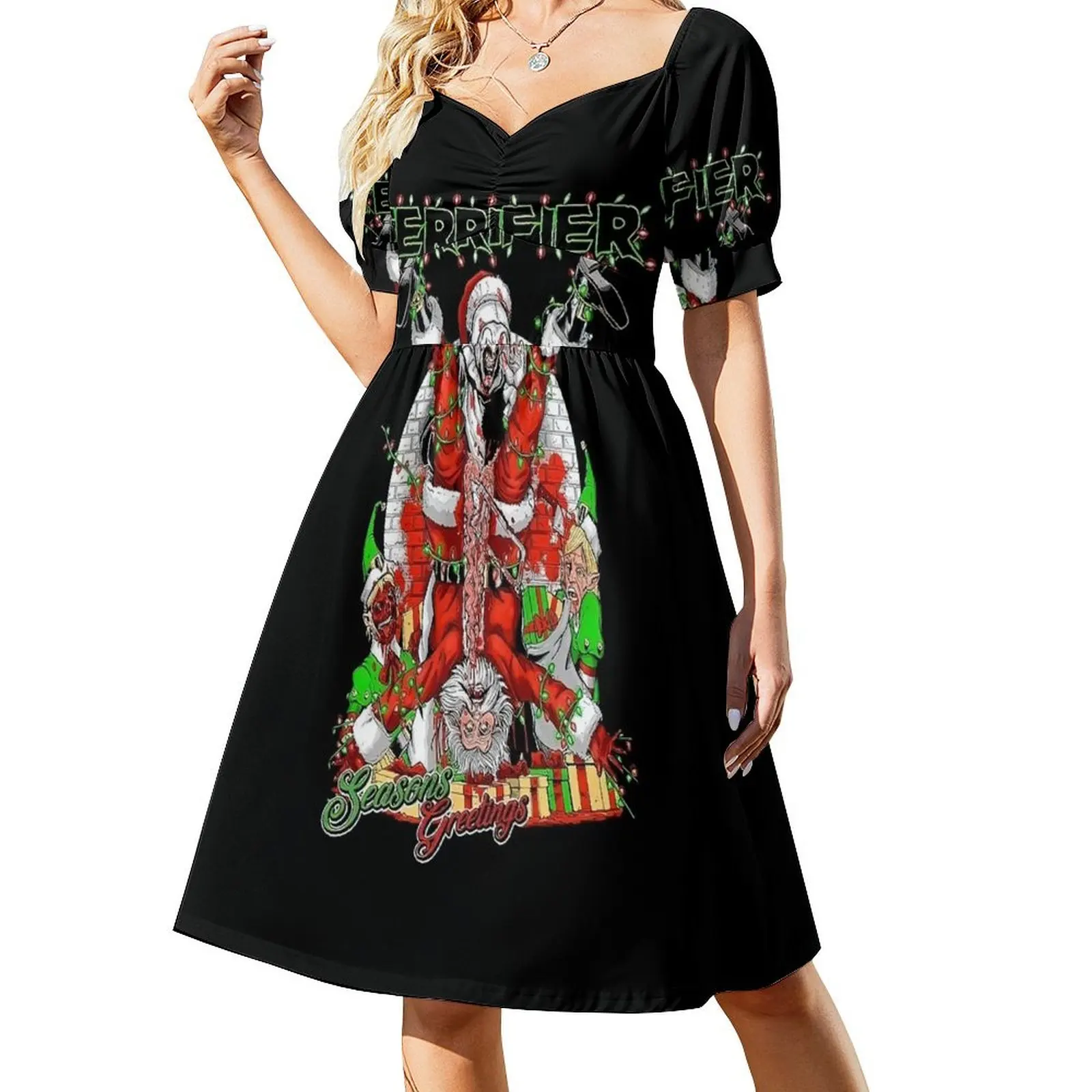 

Terrifier Christmas Short-Sleeved Dress elegant and pretty women's dresses elegant dresses plus sizes