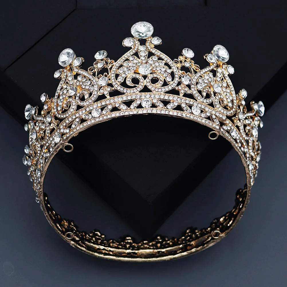 

1pc Retro Shiny Crown Headdress For Bride Wedding Party Crystal Crown Lightweight Chic Sparkling Jewelry Decor Hair Accessory