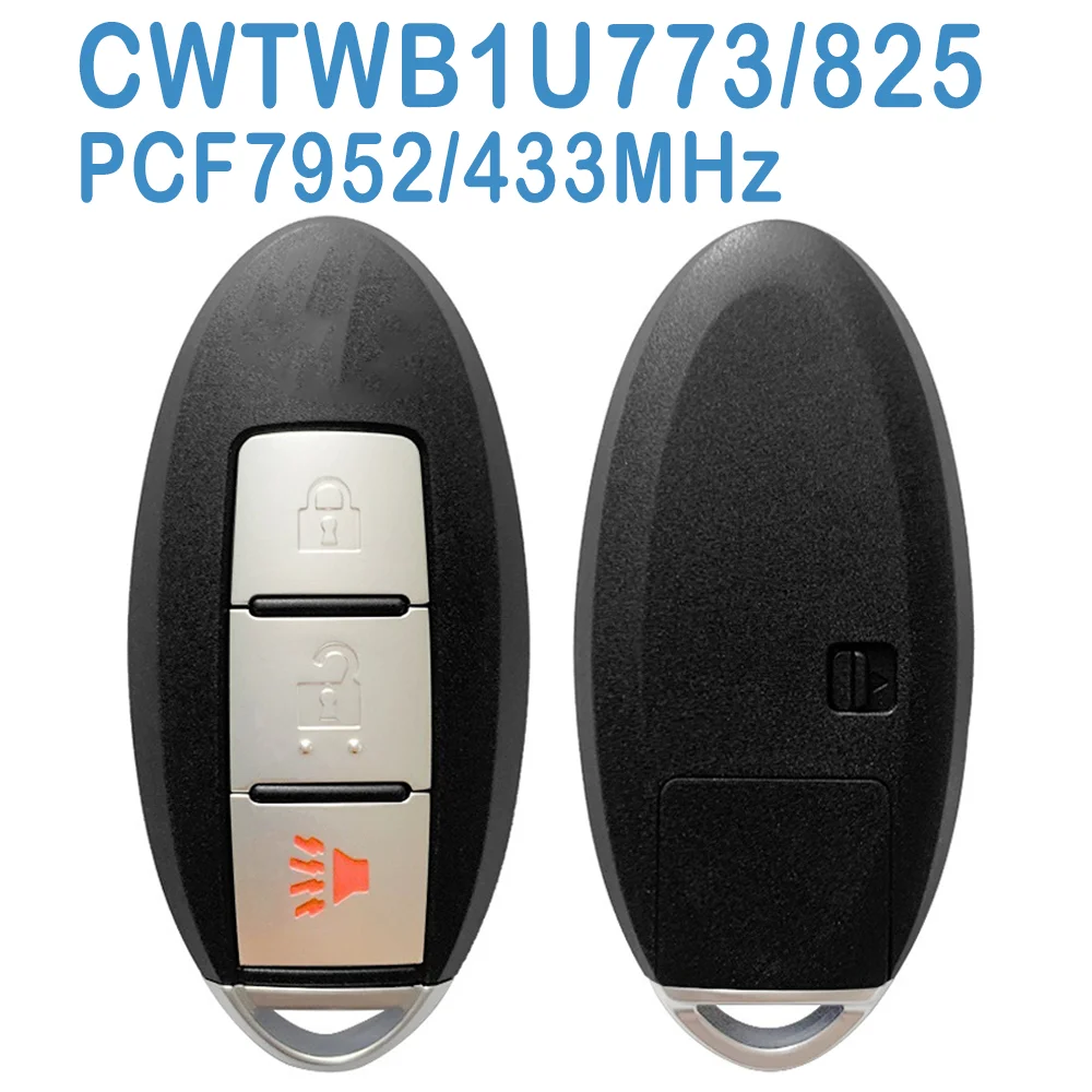 

2 Pcs/lot CWTWB1U825/CWTWB1U773 Auto Smart Remote 2+1 Buttons PCF7952 Chip 433MHz Replace Car Key For Nissan Armada Cube 09-17