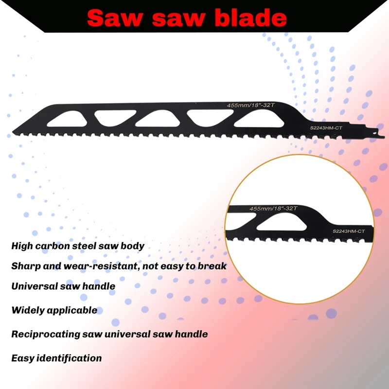 DIDI Reciprocating Saw Blade Carbide Tungsten Carbide Saw Blade For Cutting Porous Concrete, Fibre Cement