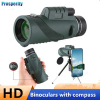 40X60 HD Professional Telescope compass Monocular Powerful Waterproof Mini Pocket Zoom with Smartphone Hunting Camping