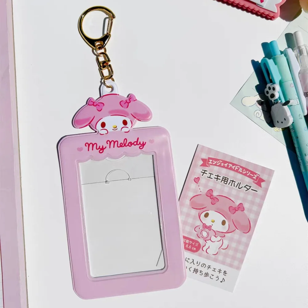 Kawaii Sanrio Hello Kitty Kuromi Keychain Card Holder Cartoon Melody Student Public Transportation Card Access Card Protector image 6