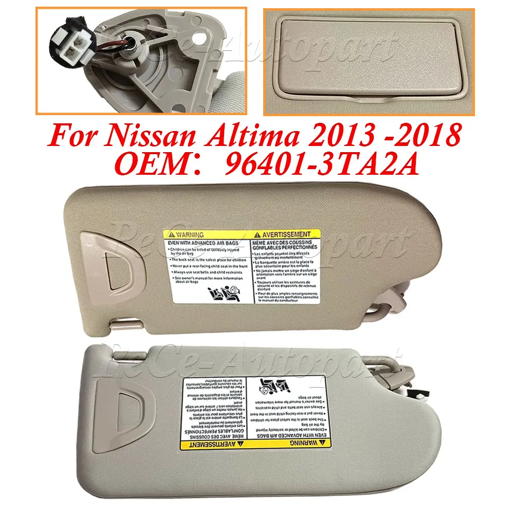 96401-3TA2A 96400-3TA2A Sun Visor with Light For Nissan Altima 2013 2014 2015 2016 2017 2018 Car Replacement Parts