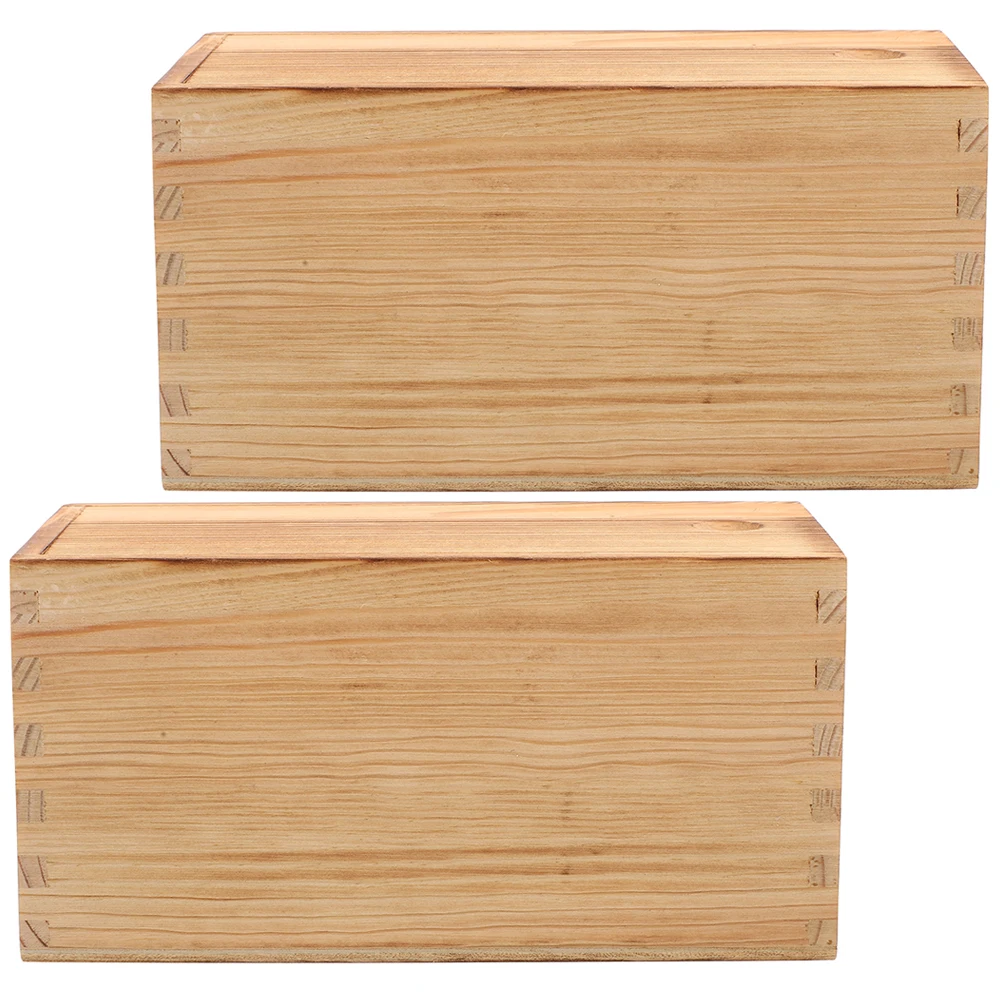 

2Pcs Sliding Lid Wood Box for Jewelry Storage Organizer Compact Lightweight Case for Travel Home Desktop Use Wood Jewelry Box