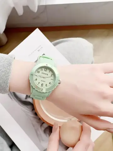 Kids Exam Watch Girls Boys Elementary School Waterproof Imitation Drop Macaron Little Fresh Sport Jelly Candy Color