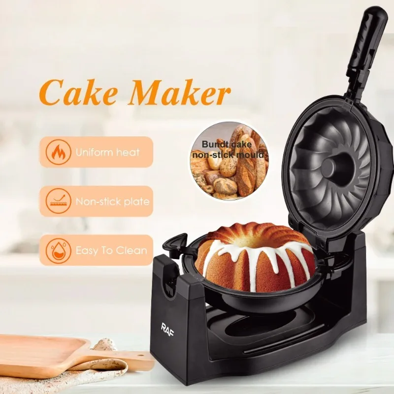 Flip Cake Maker Bread Makers Home Breakfast Toaster Rotary Sandwich Light Food Maker Breakfast Machine Suitable for Kitchen