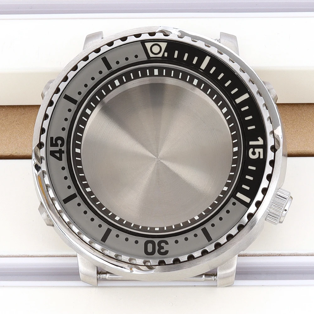 10ATM Diver 43mm Watch Cases Waterproof Sapphire Crystal For NH35 NH36 NH34/38 Movement Modified Tuna Canned Case C3 Glass Bezel