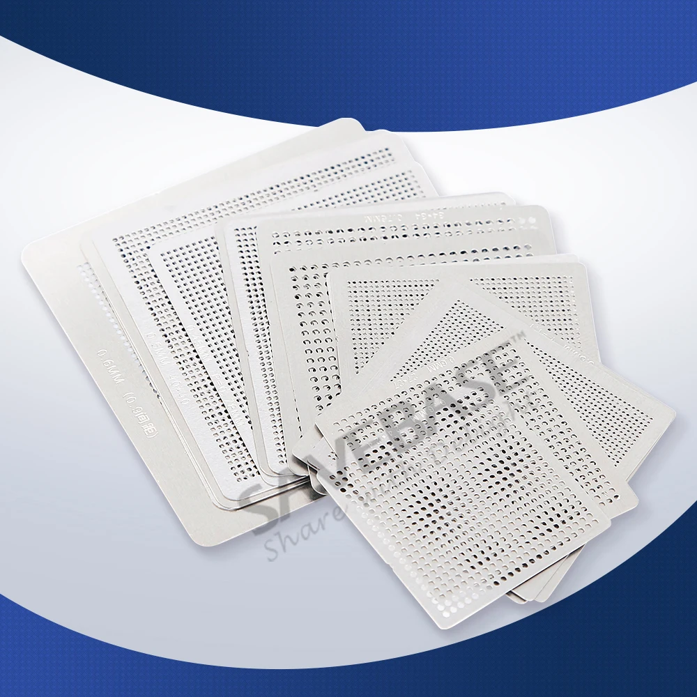 

SAVEBASE Heated Directly BGA Universal Reballing Stencils 16Pcs for Computer Chip Repair