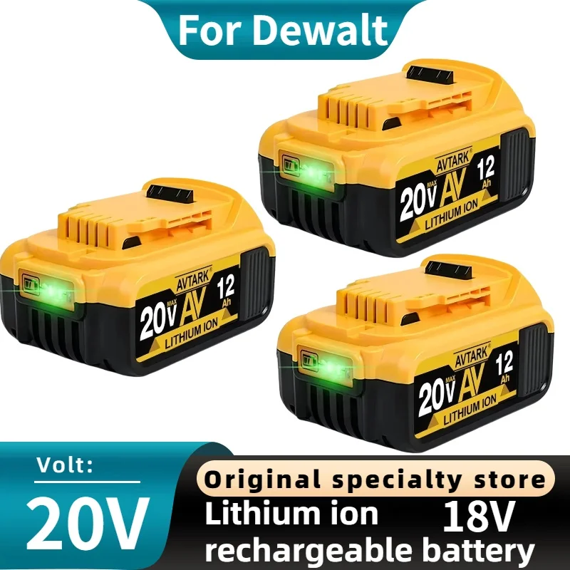 

100% for DCB200 20V 12.0Ah Lithium Replacement BatteryFor Dewalt20V DCB184 DCB200 DCB182 DCB180 DCB181 DCB182 DCB201 DCB206