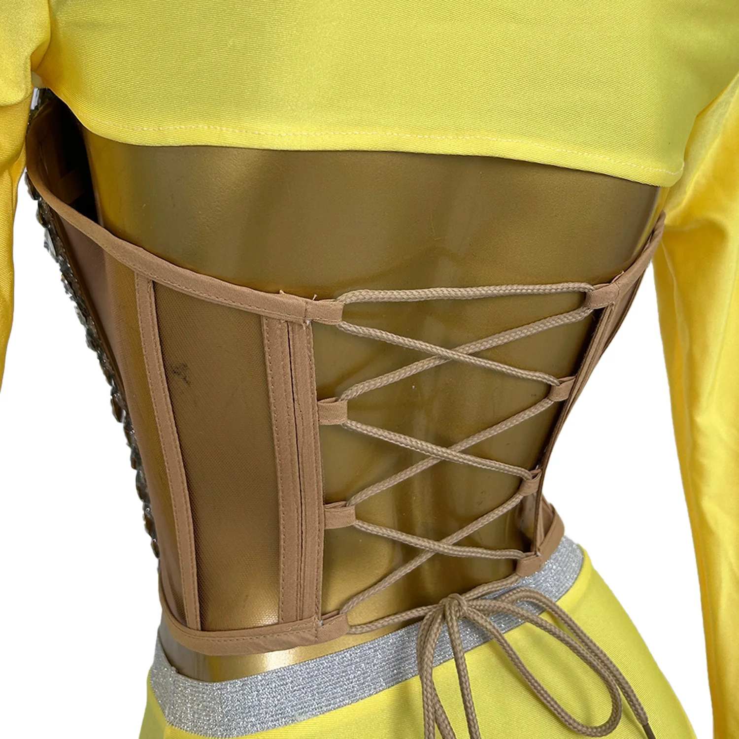 Sexy Crystal Tube Top Shorts 3 Pieces Outfit Sets Stripper Outfits Exotic Dancewear Women Party Show Performance Costume Jianmei