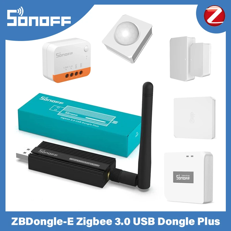 SONOFF ZB Dongle-P USB Dongle Plus Zigbee 3.0 Không Dây Zigbee Cửa Ngõ Máy Phân Tích Chiêu Zigbee2MQTT USB Chụp Với ăng Ten