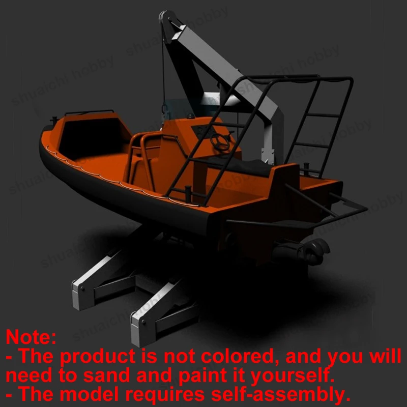 1Set Harz Rettungsboot Modellbausatz 1/400 1/150 1/100 1/75 Maßstab Ungefärbtes simuliertes lebensrettendes Handwerk mit Ständer Schiff Ersatzteile