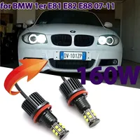 160W White LED Car Angel Eye Marker Headlights Bulbs Lamps for BMW 1 Series E81 E82 E88 116i 118i 118d 120i 120d 123d 2007-2011