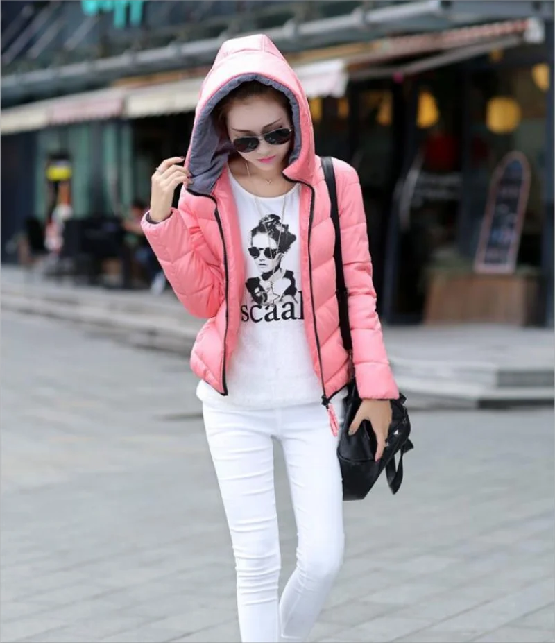 Women\'s down padded jacket thick warm hooded long sleeve South Korea fashion park coat 2023 new