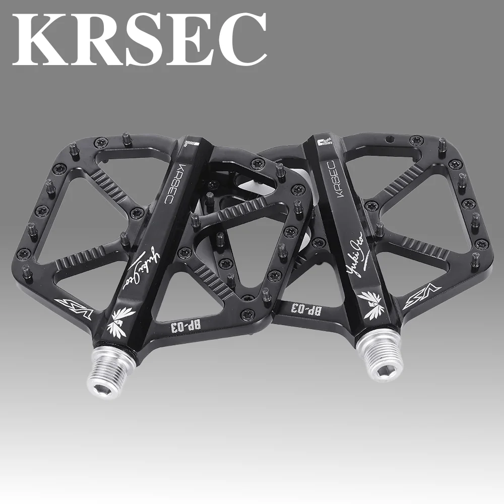 

Aluminum Alloy Ultralight Pedal 110mmx105mm KRSEC CNC 3 Bearings Non-slip MTB BMX Road Bike Pedals