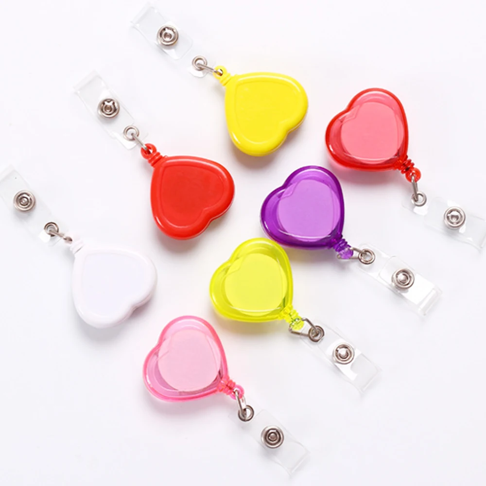 10 قطعة مجموعة الحب القلب حامل شارات قابل للطي شارة كليب ل ممرضة ID شارة بكرة مع كليب