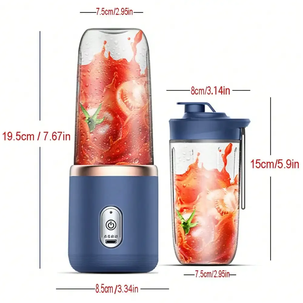 Compact Mini Portable Juicer Cup - Citrus Juicers With Fruit Squeezer, Food Mixer, Ice Crusher, And Charging Function - Multi-Functional, Easy To Clean, And Space-Saving Design