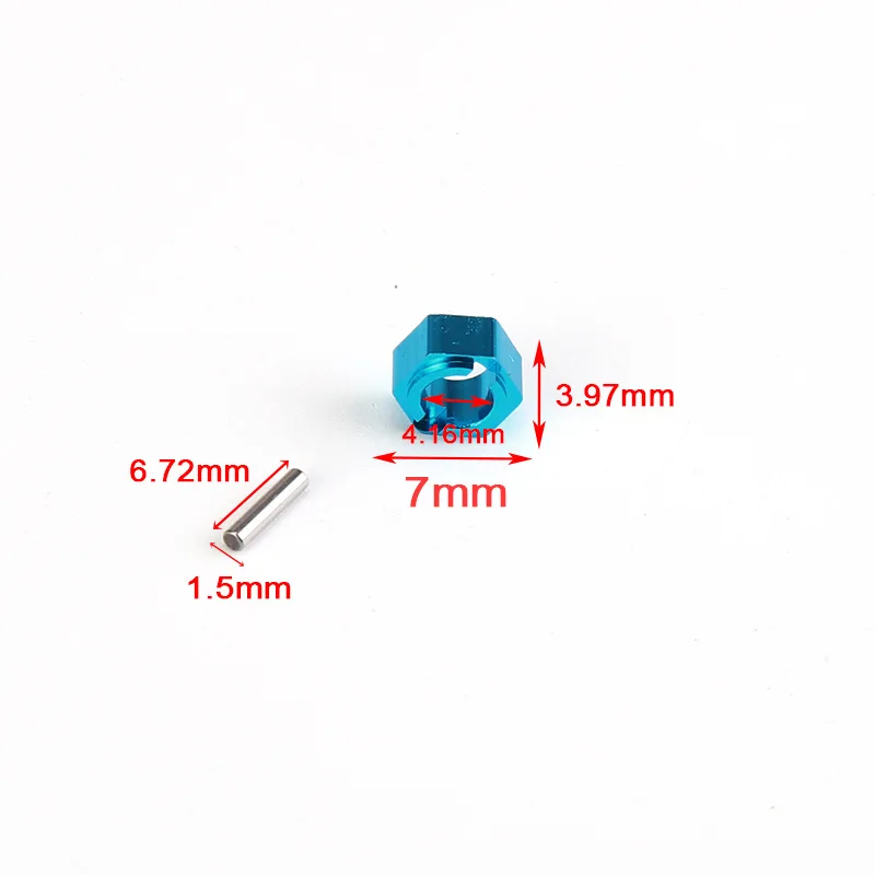 Quality A949-11 Aluminum Hexagon Wheel Hex Seat Mount Hub Pins 7mm Upgrade Parts for Wltoys 1/18 A949 A959 A969 A979 K929 RC Car