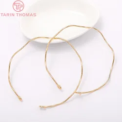 (3398)4PCS 65MM 24K Gold Color Brass High Bracelet Quality Jewelry Making Supplies Diy Findings Accessories