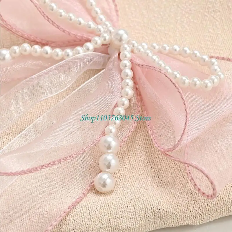 R53F 2Pieces Bowknot Curtain Tiebacks With Beaded Accent Perfect For Enhancing Room Aesthetic Functionality And Styles