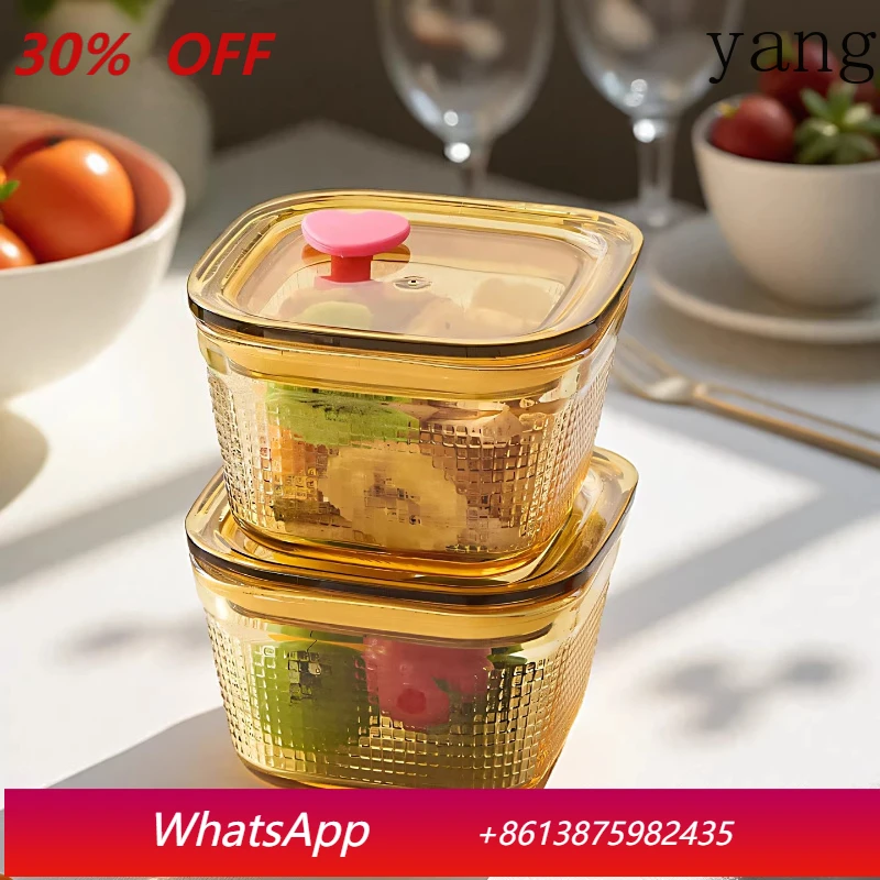 

LTT High Borosilicate Glass Crisper Box Dispensing Food Pickle Box with Lid