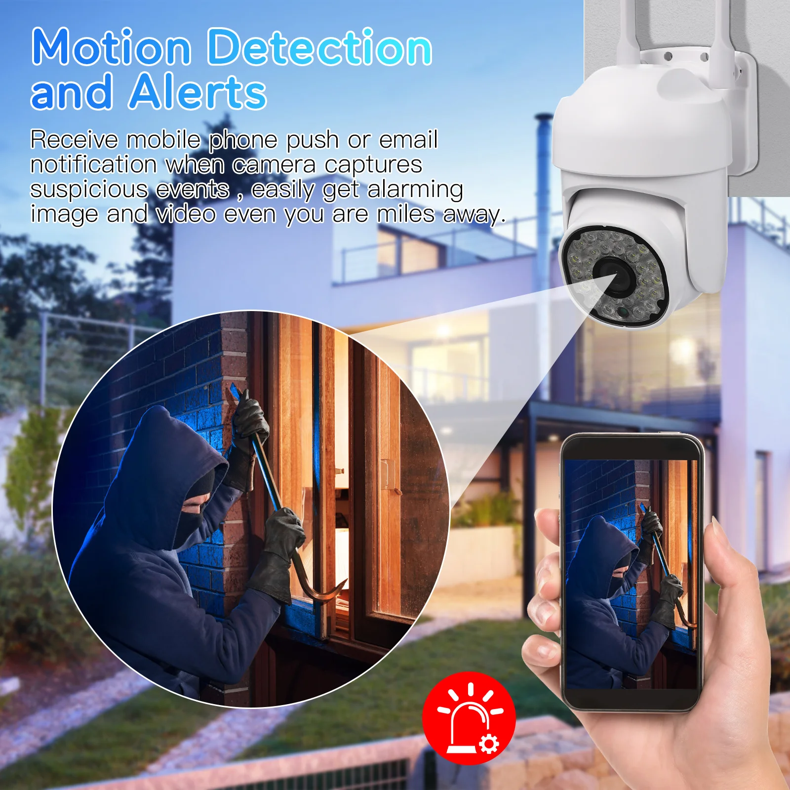

5G Security Camera Wifi Wireless Outdoor Indoor Surveillance Cam Night Vision Two Way Audio -25~65℃ Cloud Local Storage