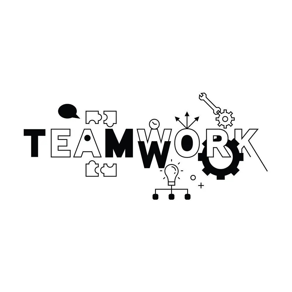 Teamwork Wall Stickers for Office Removable Vinyl Letter Decals Motivation Company Poster Work Decor Wallpaper DW14308