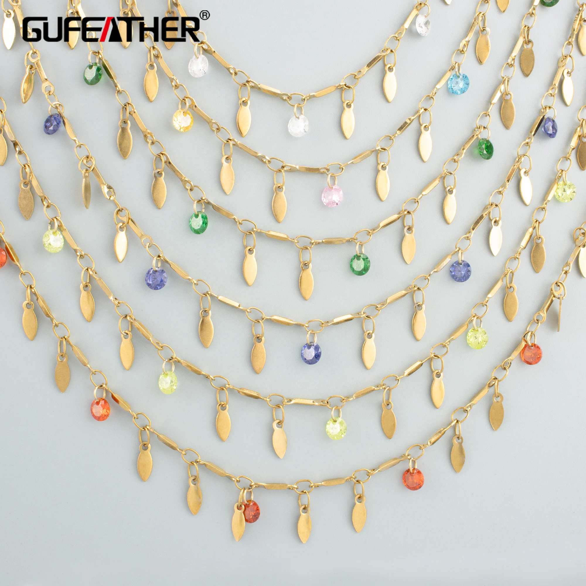 GUFEATHER, 50 см/лот, C447, ювелирные аксессуары, нержавеющая сталь 316L, ручная работа, подвески, браслет своими руками, изготовление ювелирных изделий