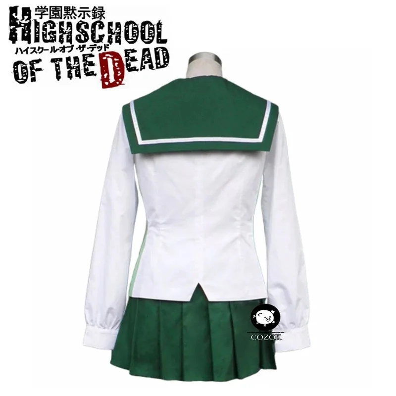 أنيمي المدرسة الميتة مياموتو ري المرأة زي مدرسي تنورة قصيرة زي هالوين تنكري تخصيص