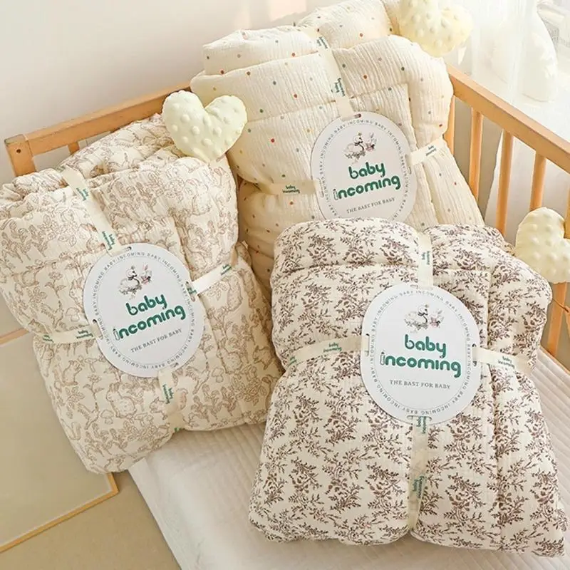 54DF Unisex Baby Blanket Cotton Blanket Multifunction Toddler Blanket Thickened Baby Blanket Unisex Baby Comfortable Throw