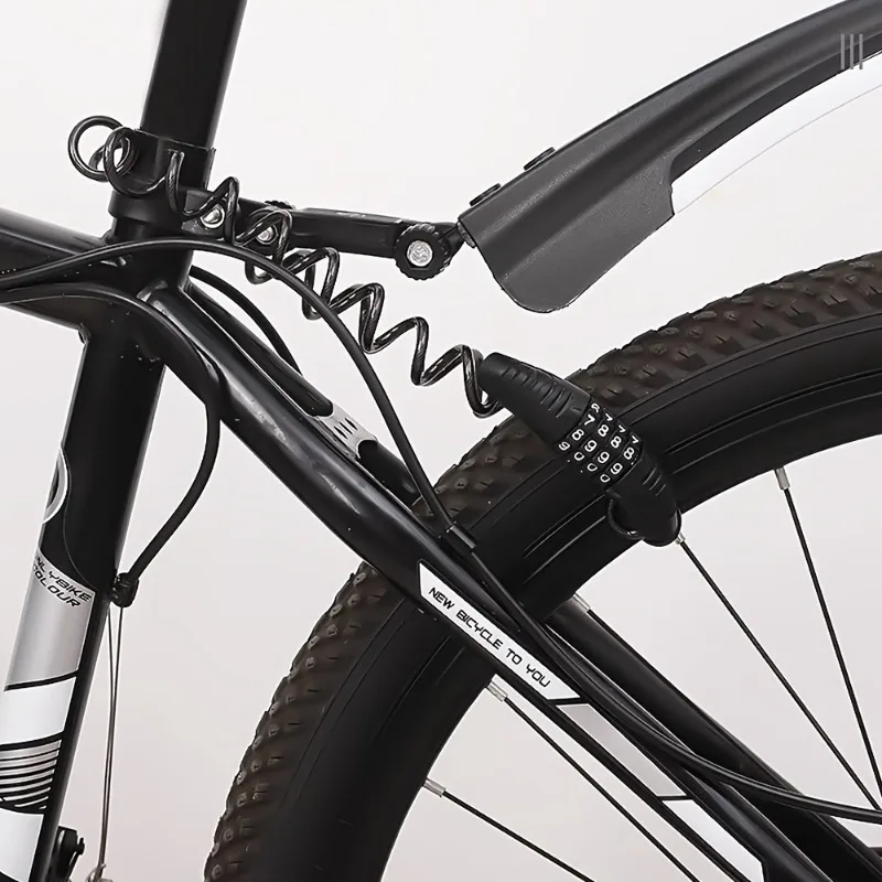 دراجة قفل سلك حبل سلسلة 4 أرقام قفل بكلمة مرور دراجة هوائية جبلية دراجة نارية مكافحة سرقة كلمة المرور حقيبة أقفال قفل خوذة #2