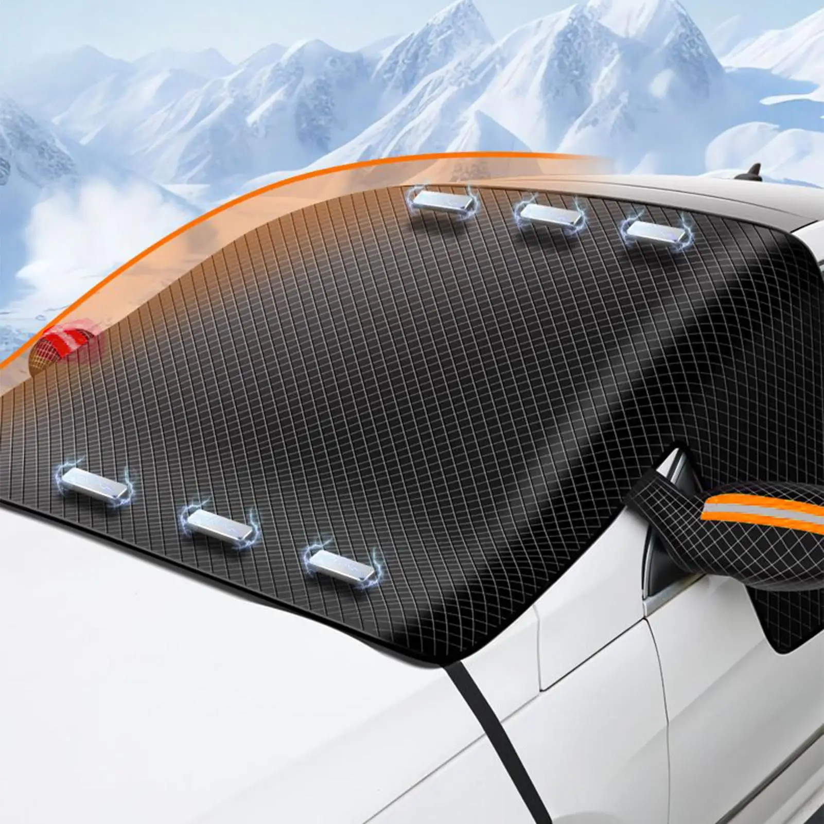 

Магнитный снежный чехол на переднее лобовое стекло, складные зимние чехлы для защиты от мороза и льда для парковки автомобилей