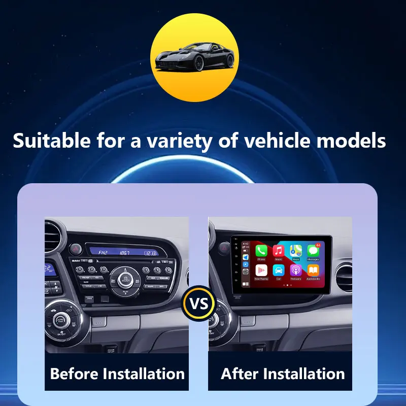 CarPlay اللاسلكي لهوندا انسايت 2 LHD 2009 - 2014 راديو السيارة الصوت الوسائط المتعددة مشغل فيديو نظام تحديد المواقع والملاحة DSP ستيريو بلوتوث