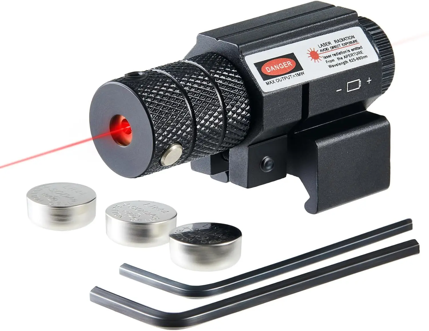 Compact Tactical Red Laser Sight with Picatinny Mount for Hunting - Easy, Bright, Flat Dark Earth