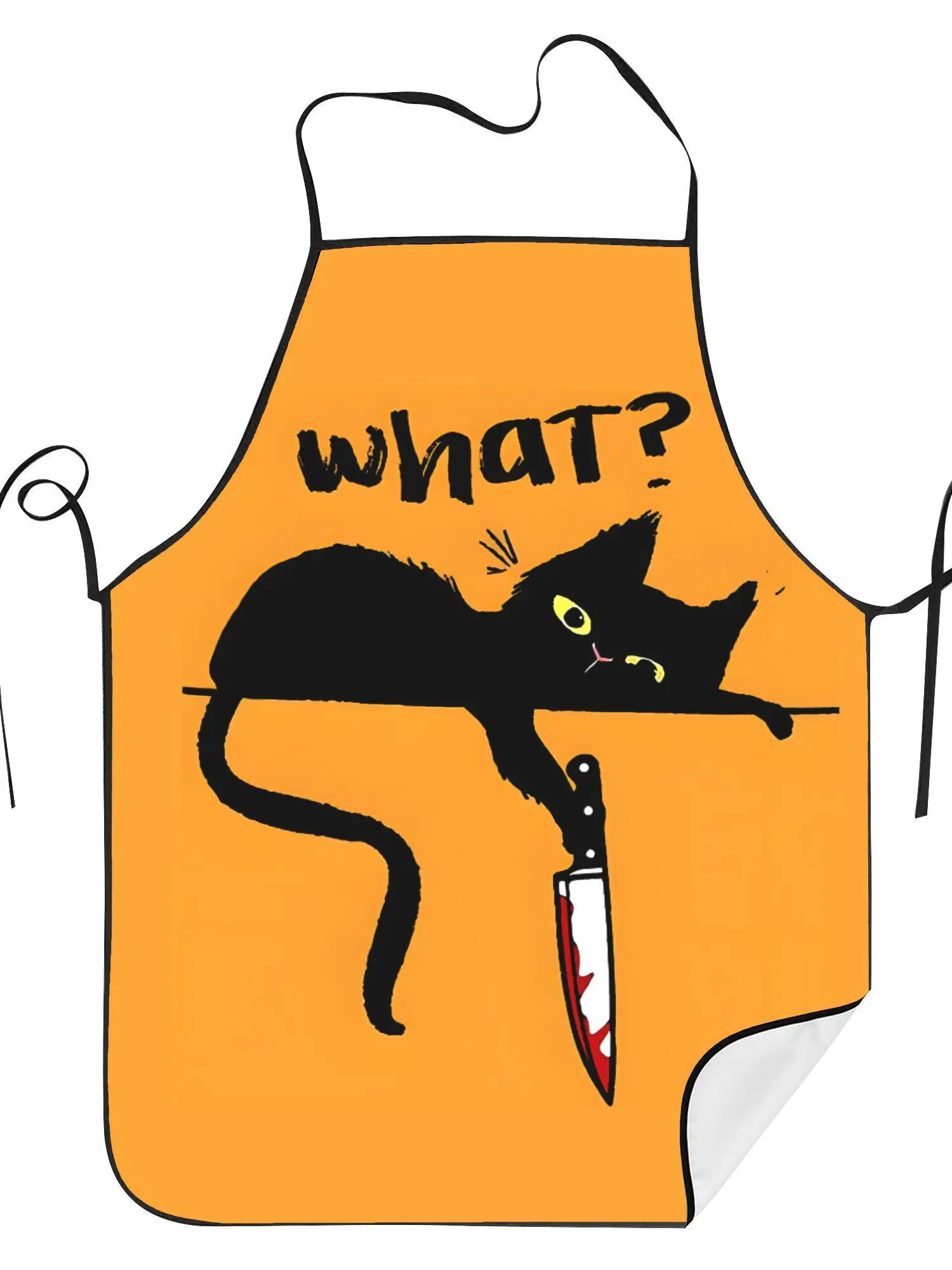 One Piece Black Cat What Vintage Design Apron Suitable For Crafts Baking Painting Chef Waiter Cafe Barbecue Restaurant Apron