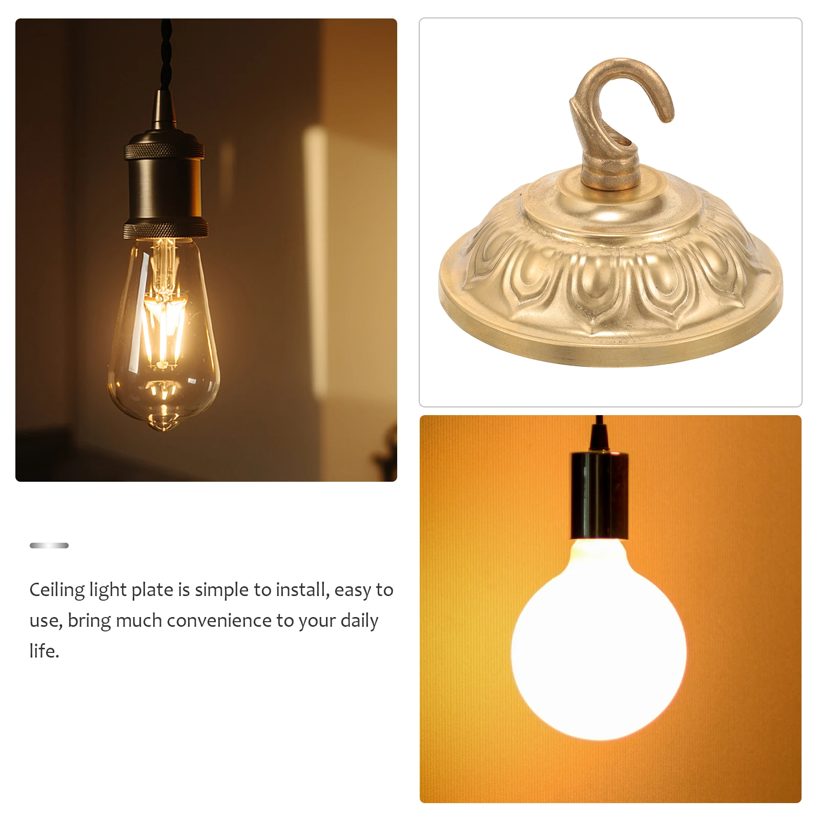 

Chandelier Hook Board Pure Copper Light Plate Cover Canopy Pendant Crystal Ceiling Lamp Base Fixtures Practical Design Sturdy