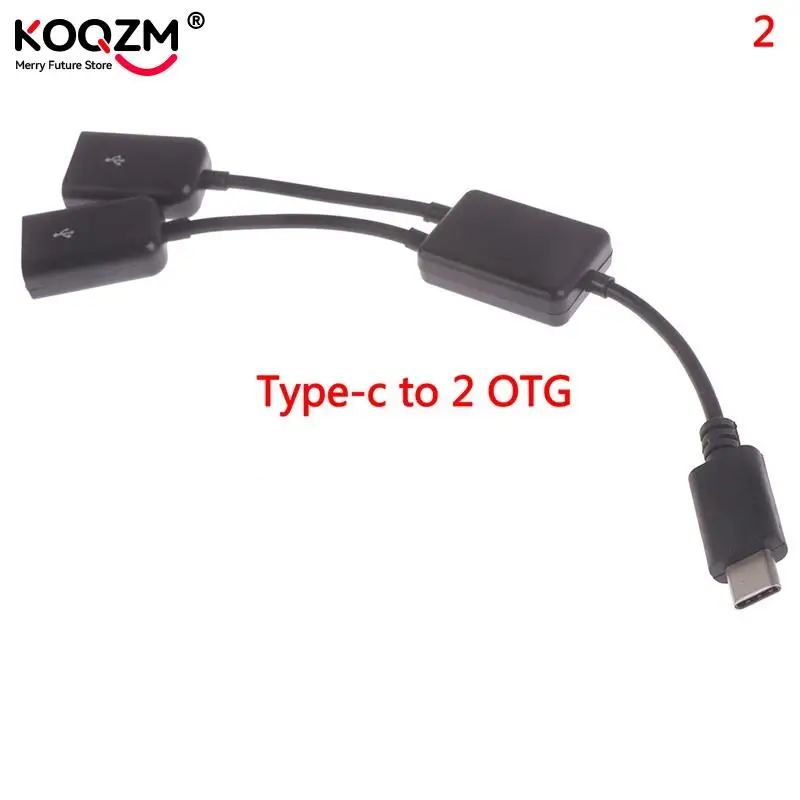 Micro USB/ Type C To 2 OTG Dual Port HUB Cable Y Splitter For Tablet/Android/Mouse Keyboard Micro-USB Type-C Adapter Converter