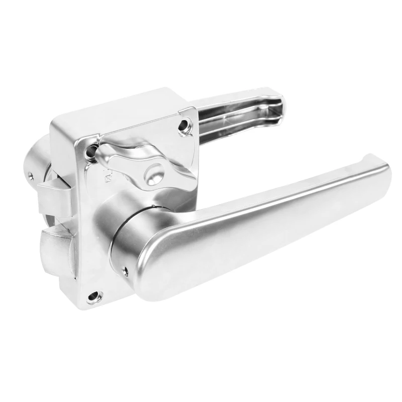 

19Mm RV Toilet Door Lock with Lock Silver Durable Bathroom Door Lock Outdoor Camper Trailer