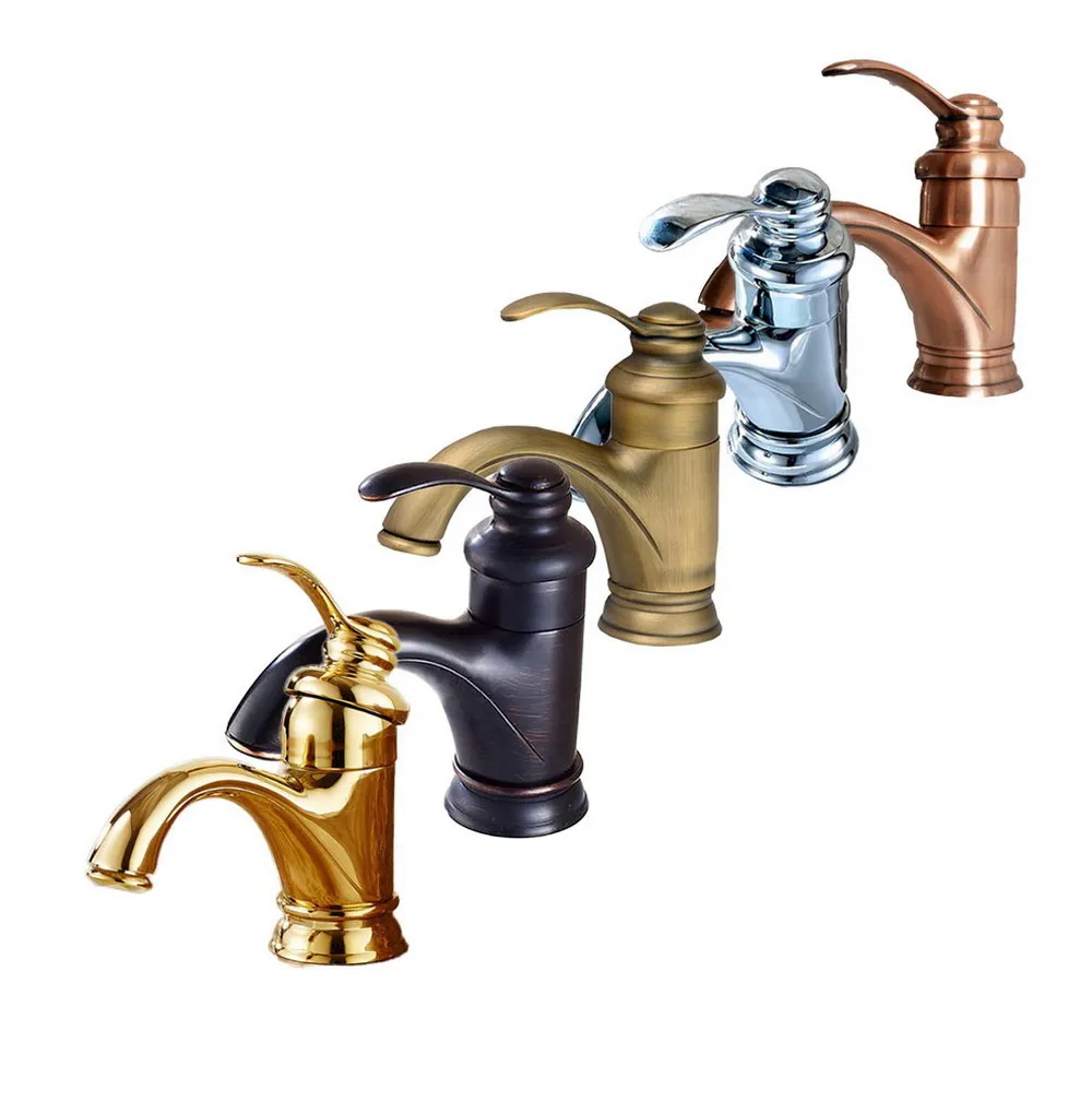 

Смесители для раковины, старинный, черный, латунный смеситель для ванной комнаты с одной ручкой, винтажный смеситель для палубы, смеситель для горячей и холодной воды zzh051