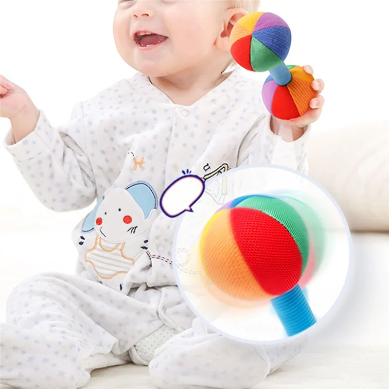XX-2PCS 握力トレーニングダンベル 0-1歳児 聴覚知覚トレーニング 噛めるサンドハンマーガラガラ