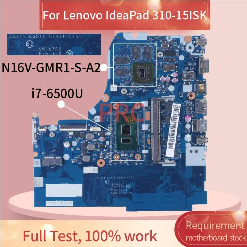 Placa base para ordenador portátil LENOVO Ideapad 310-14ISK NM-A751 i7-6500U N16V-GMR1-S-A2 920MX 2G 5B20L35707 con placa base para portátil RAM