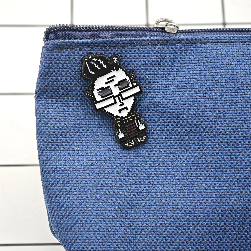 LISA The Painful RPG Game Pixel Art Emaille-Pin Niedliche 8-Bit-Cartoon-Broschen Lustige Brillenfigur-Abzeichen Gamer-Geschenk für Rucksäcke – Detail 8